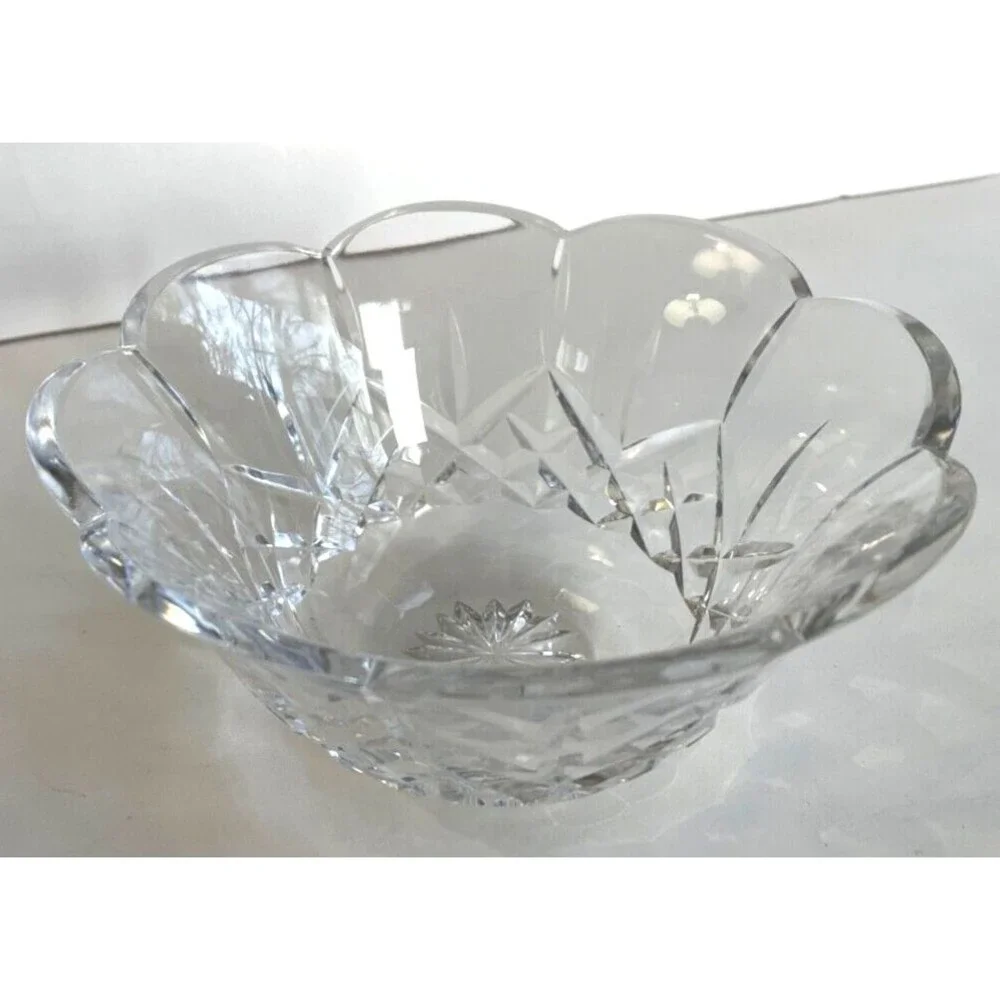 Rogaska Heavy Crystal Bowl Etched Accents 7